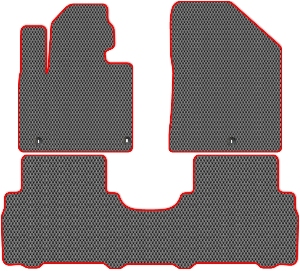 Коврики "EVA ромб" в салон Kia Sorento Prime III (suv  7 мест / UM) 2014 - 2018, серые 3шт.